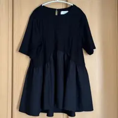 OPAQUE.CLIP ペプラムドッキングカットソー ブラック Lサイズ