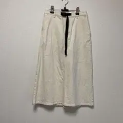 無印良品　縦横ストレッチデニム ロングスカート XS-S 生成