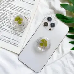 スマホリング　スマホグリップ　グリップトック　　韓国アクセサリー　クローバー
