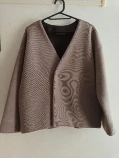 ブラウン ノーカラージャケット