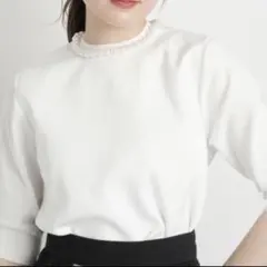 Apuweiser-riche パール ネック ニット