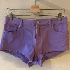 【試着のみ】H&M ショートパンツ 38サイズ 紫　パープル