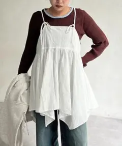 早い者勝ち❗️大人気　即日発送　CPCM 2WAYイレヘムキャミチュニック　白