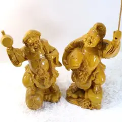 仁王像 置物 金剛力士 木彫り 桧木（ヒノキ） 2種セッ - メルカリ