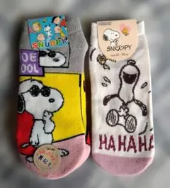 スヌーピー ショートソックス 23~25cm　2足セット