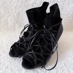 JIMMY CHOO ハイヒール 38 黒 レディース　ハイヒールブーティのサムネイル