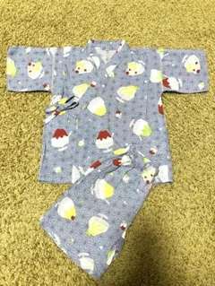★110サイズ❤️水色　かき氷柄 甚平 上下　お値下げ‼️