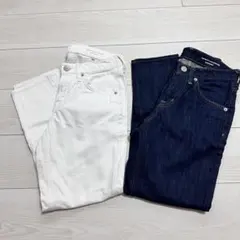 AMERICAN HOLIC デニムパンツ2本セット XS ホワイト インディゴのサムネイル