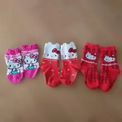 【15〜20cm】ハローキティ キッズ靴下 3足セット