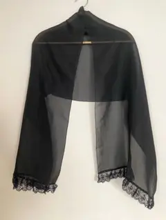 ショール　結婚式　レース　ビーズ　黒