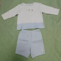 familiar ストライプ 長袖Tシャツ・ショートパンツ 上下セット 90