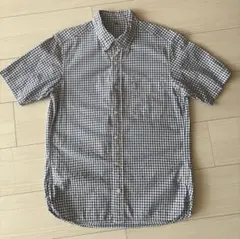 無印良品　ギンガムチェック（青）半袖シャツ