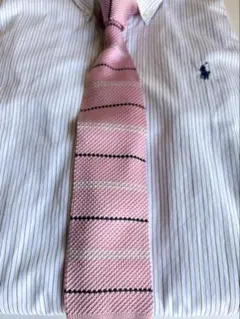 green label relaxing ピンクストライプネクタイ