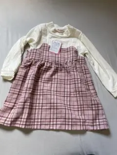 キッズ　長袖ワンピース　チェック柄　110サイズ