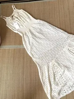 ニットロングワンピ アイボリー 試着のみのサムネイル