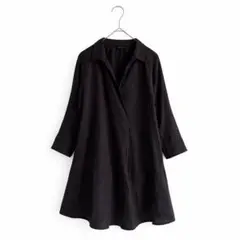 632⑦,セブンアイディコンセプト 黒ワンピース Mのサムネイル