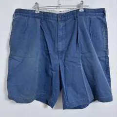 90s ポロチノ　２タック　ポロ　ラルフローレン　チノショーツ　ブルー　90年代