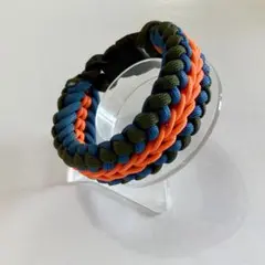 パラコードブレスレット　オレンジ×オリーブ