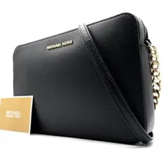 ほぼ未使用 マイケルコース カメラバッグ チェーン ロゴ 斜め掛けレディース 黒