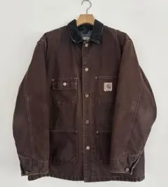 【希少Mサイズ×USA製】 Carhartt チョアコート DKB Carhartt Duck Canvas Chore Coat 40 Made in USA カーハート ダック