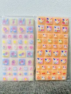 おぱんちゃうさぎ&ウサハナのラメラメタイルシール2枚セット