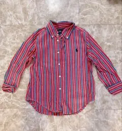 Ralph Lauren 長袖シャツ 4T 赤青ストライプ