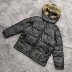 UNIQLO ユニクロ【150】フード取り外し可 ダウンジャケット 黒