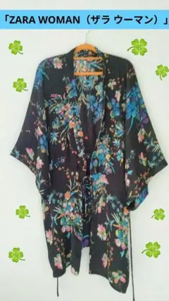 ZARA WOMAN（ザラ ウーマン) キモノ風フラワー柄ガウン（羽織り）のサムネイル