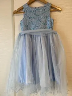 水色スパンコールドレス（リボン付き）