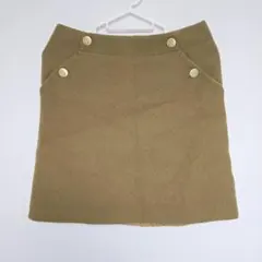 ゴールドボタン付き ウール混 ミニスカートのサムネイル