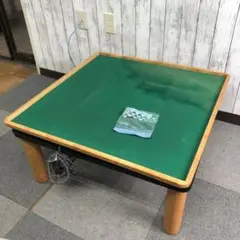 【美品】麻雀テーブル 緑色 麻雀卓　テーブル　ゲーム　楽しい　こたつ付き　O