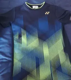 YONEX ストライプデザインシャツ SS ネイビー/グリーン