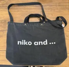 niko and... 2way キャンバス トートバッグ ブラック
