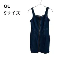 GU ジーユー デニムミニジャンパードレス 　ブルー　Sサイズ