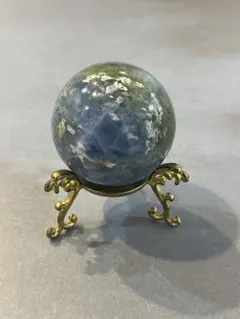 【高品質】セレスタイト　ペリドット共生　スフィア　5.6cm