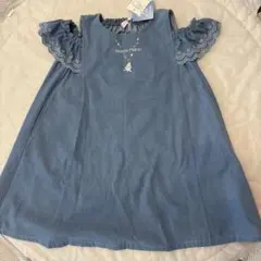 Mezzo Piano ワンピース 130cm デニムブルー 肩出し