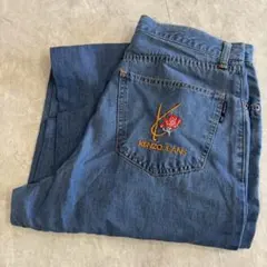 KENZO JEANS デニム　ブルー　バックポケット刺繍　富士山　薔薇のサムネイル