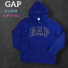 GAP ジップアップパーカー ネイビー 紺色 Mサイズ デカロゴ 00s y2k 
