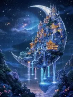 クロスステッチキット 月の城の風景