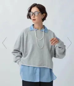 LEPSIM グレー クロップドスウェット