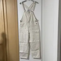 【美品】バビロン Babylon デニムオーバーオール サロペット ホワイト　F