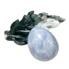 ‪✿天然石 置物 セット(モスアゲート葉っぱとセレスタイト卵)