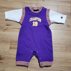CHAMPION 紫 白 ロンパース 19