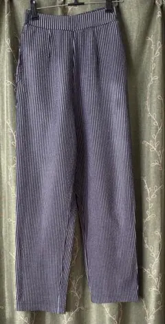 LAKOLE ストライプ カジュアルパンツ【ゴムウエスト】