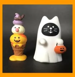 デコレ コンコンブル おばけかぶり猫 文鳥ハロウィンアイス 2個セット