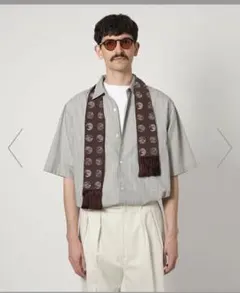【新品タグ付】Steven Alan ストライプシャツ Lのサムネイル