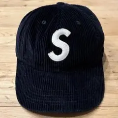 【美品】Supreme Corduroy S Logo 6-Panel ネイビー