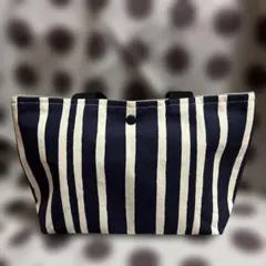 〚92〛ハンドメイド★ネイビーとホワイトのストライプ★トートバッグ