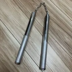 ステンレス ツーインワン ヌンチャク 自衛 練習用　巾着袋付き