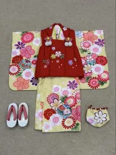 ココ様専用　子供着物　2才サイズ 赤黄